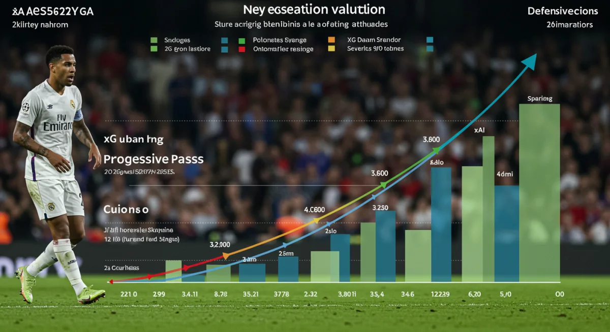 Infographic showing advanced soccer performance metrics influencing player transfer value.