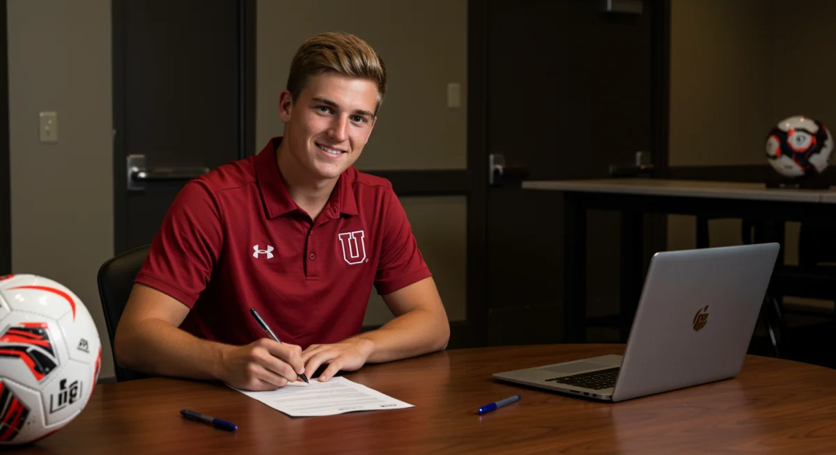 College soccer athlete signing NIL endorsement deal