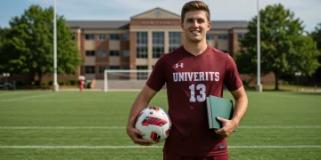 Maximize Your College Soccer Recruitment in 2025: Academic Profile College soccer player balancing academics and sports on a university campus.