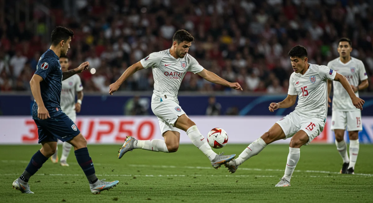 Concacaf Champions Cup player making a crucial through pass