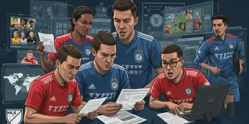 MLS club management team analyzing complex international transfer regulations for 2025 signings.