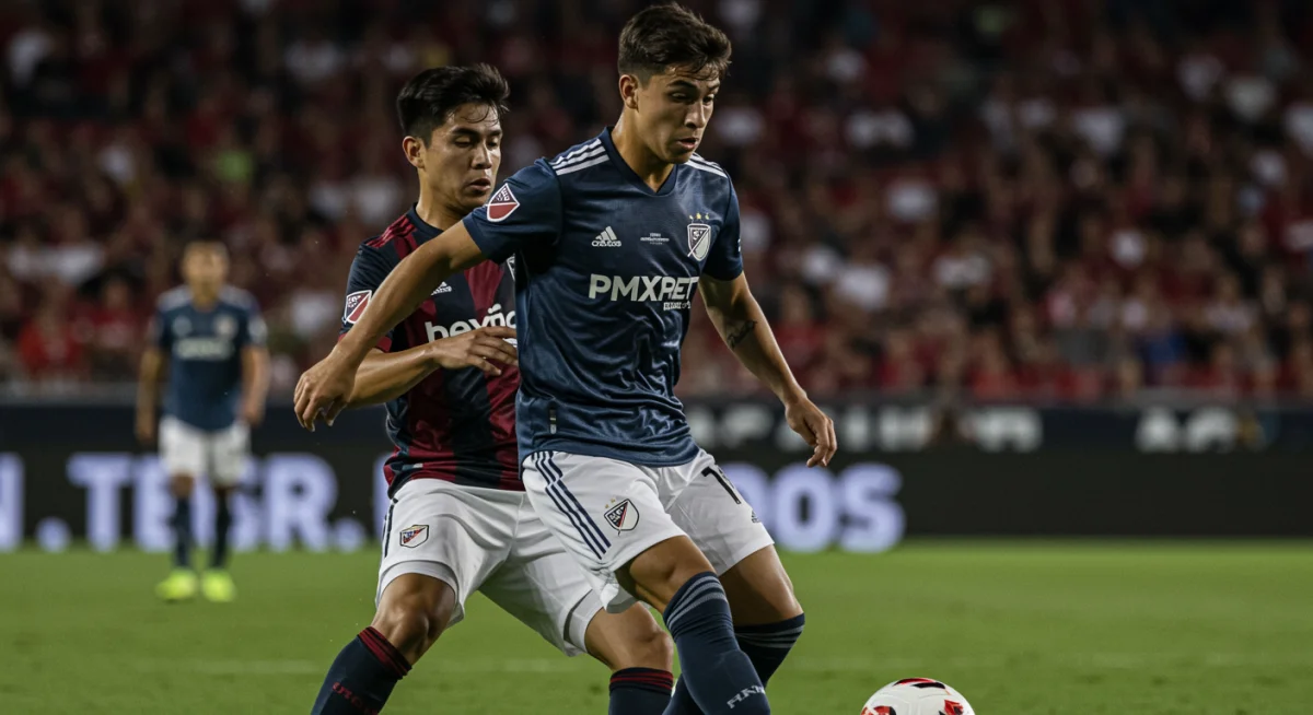 MLS rising star dribbling ball with intensity