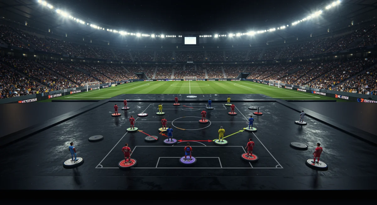 Tactical board showing MLS team roster strategy and player positions.