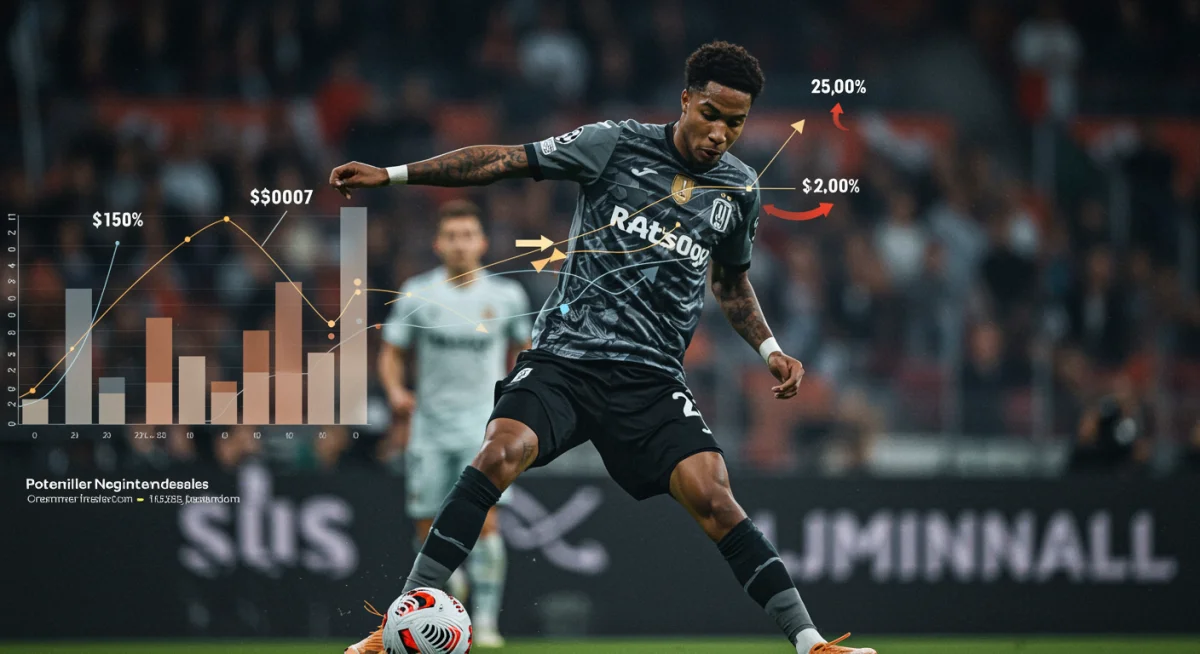 Data visualization of player transfer negotiations and financial impact for 2025 soccer rumors.