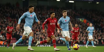 Premier League Counter-Attacks: January 2025 Highlights Dynamic Premier League counter-attack in January 2025, showing players sprinting with the ball towards the opposition goal.