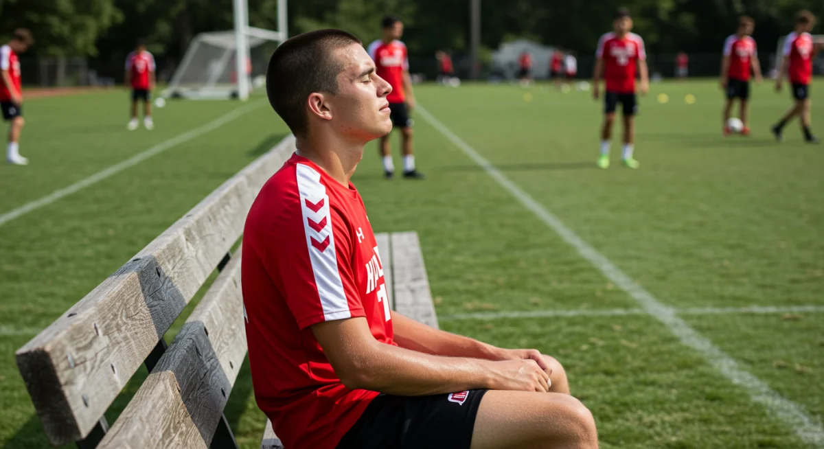 College soccer player practicing visualization for mental strength