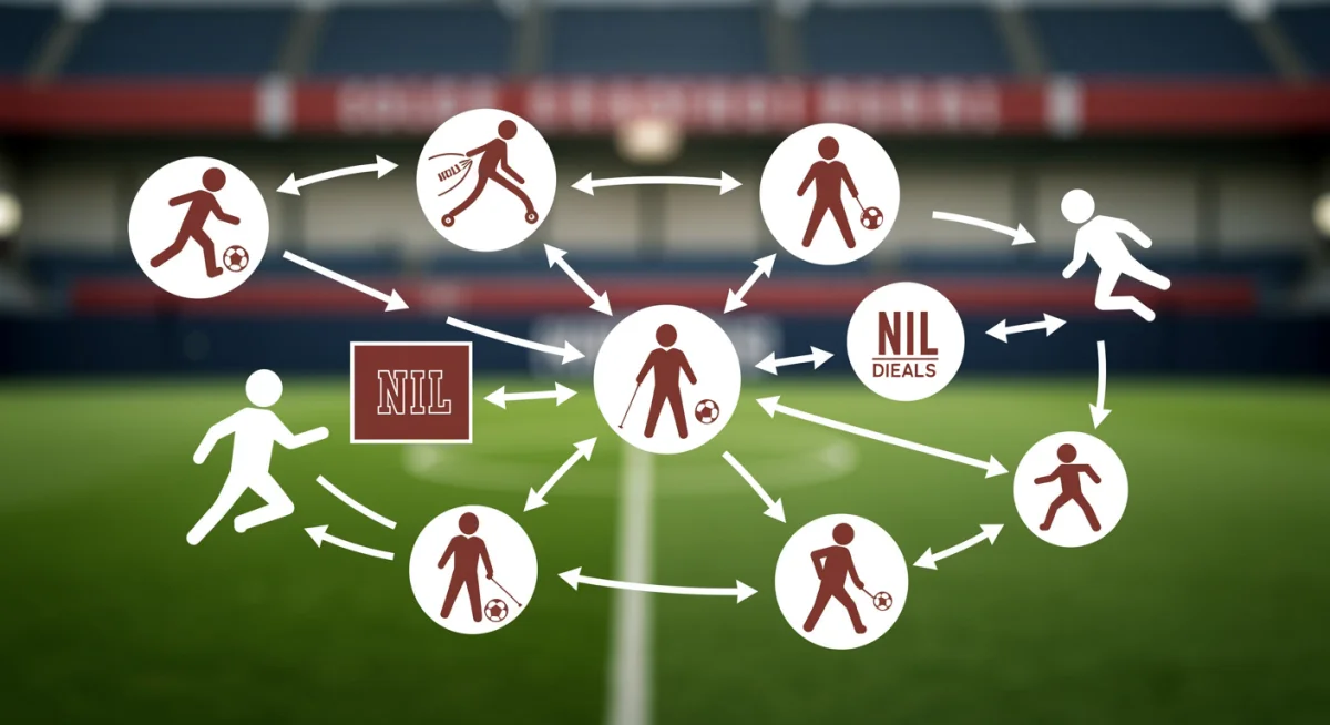 Illustration of transfer portal and NIL impact on college soccer
