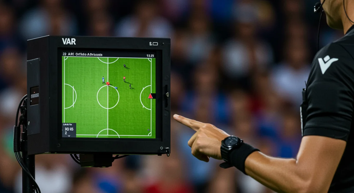 VAR monitor showing a disputed play in La Liga, highlighting the technology's role in decision-making.