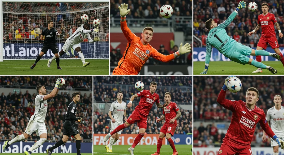 Compilation d'arrêts réflexes et spectaculaires de gardiens de but en Ligue des Champions 2026.