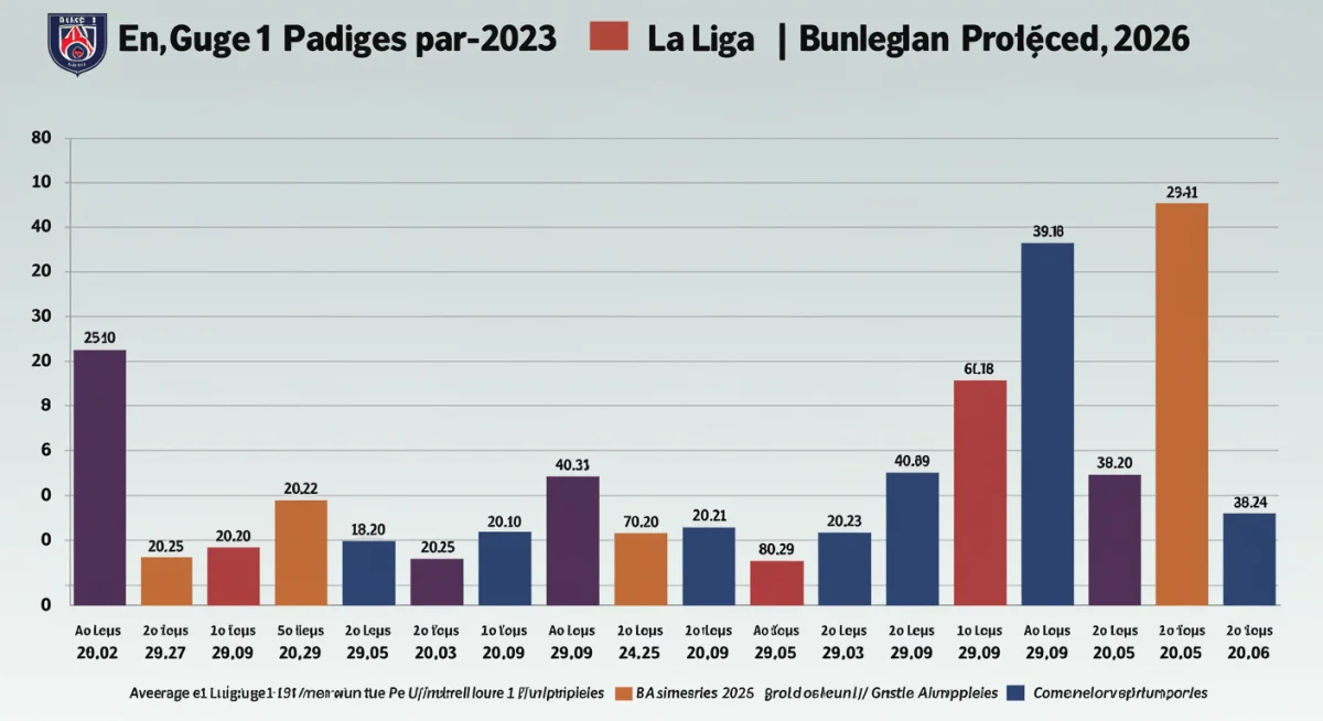 Infographie comparant les budgets des clubs de Ligue 1 et des géants européens en 2023 et projections 2026.