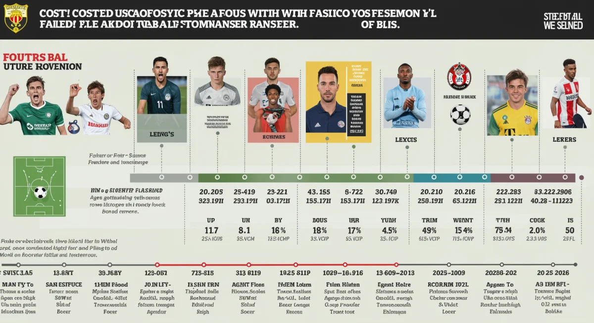 Infographie détaillée des coûts impliqués dans un transfert de football raté, incluant salaires, frais et pertes de revenus.
