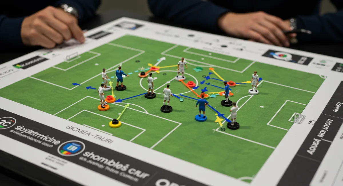 Tableau tactique détaillé d'une équipe de Série A, illustrant les mouvements des joueurs.