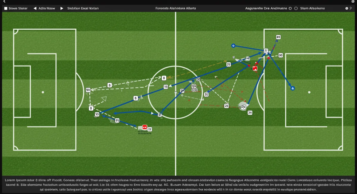 Tableau tactique illustrant les schémas de passes et les mouvements des joueurs, soulignant la stratégie derrière les passes décisives en football.